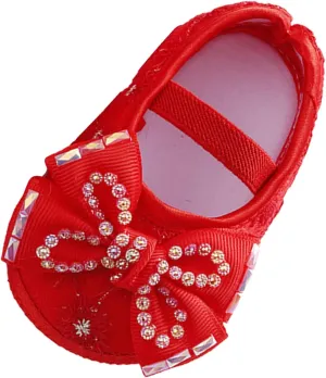 0 to 18 Months Baby Toddler First Walking Non-Skid Shoes Fashion Soft Sole Pearl Dress Flower Princess Shoes
