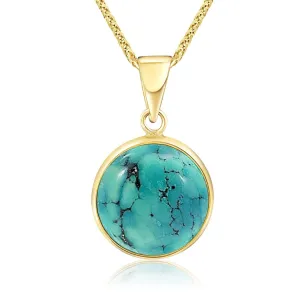 14K Gold Turquoise Pendants for Women - Solid Gold Pendant - Turquoise Pendant - Gold Pendant - Birthday Pendant - Minimalist Jewelry - Turquoise Jewelry for Women - Pendant Only