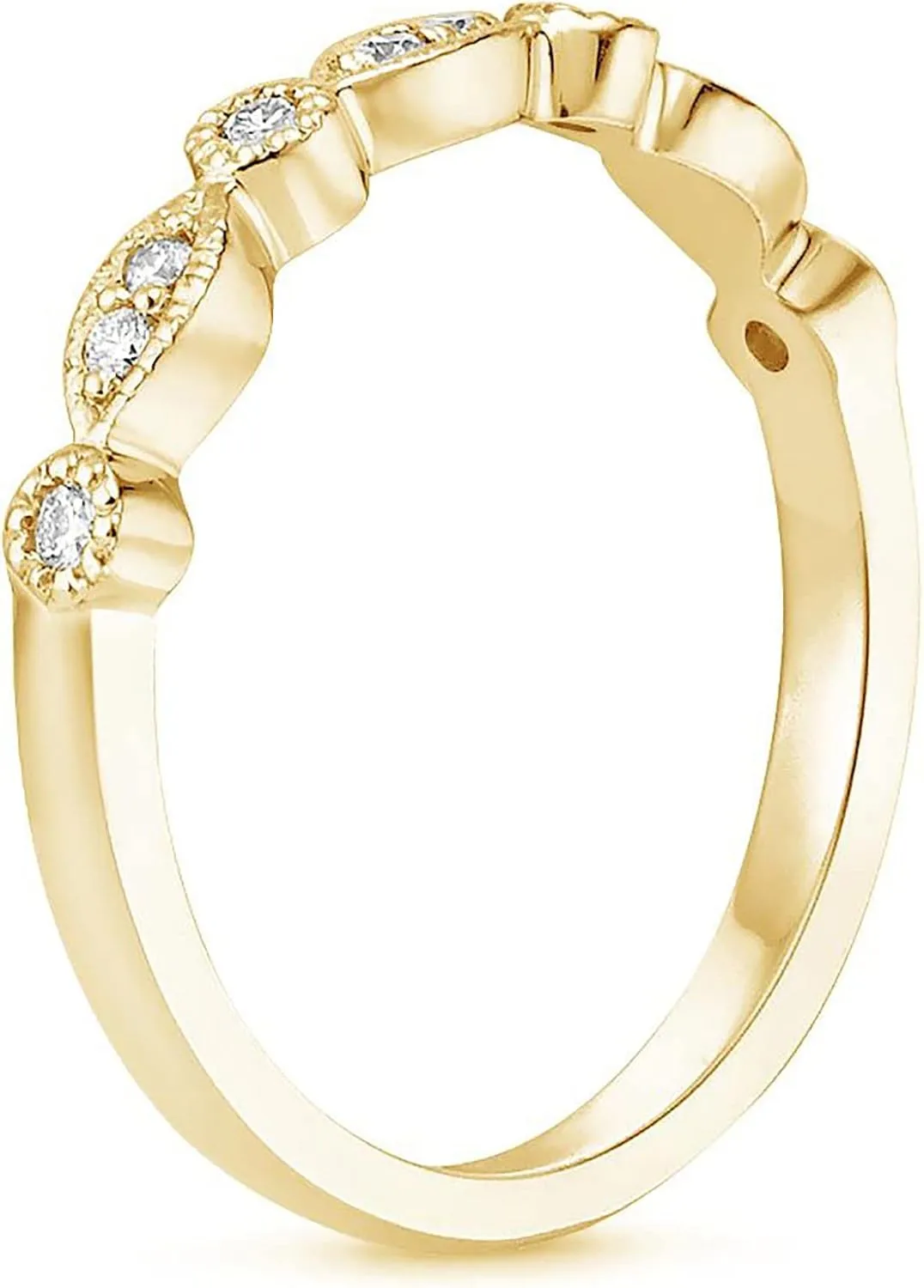 2 in 1 Simulated Diamond Ring Set Stackable Rings for Women Anniversary Ring Engagement Ring Exquisite Jewelry (Gold, 8)