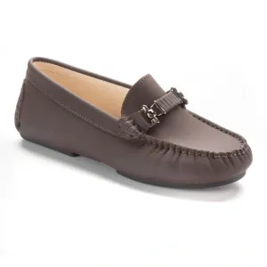 2498 - Brown Sahara Leather Soft Loafer for Girl/Teen/Women by London Kids