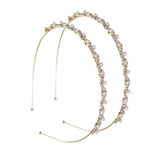 2Pcs Elegant Pearl Rhinestone Hair Accessory Headband for Women Lightweight Comfortable for Home Parties and Banquets Creative Face Wash Headband