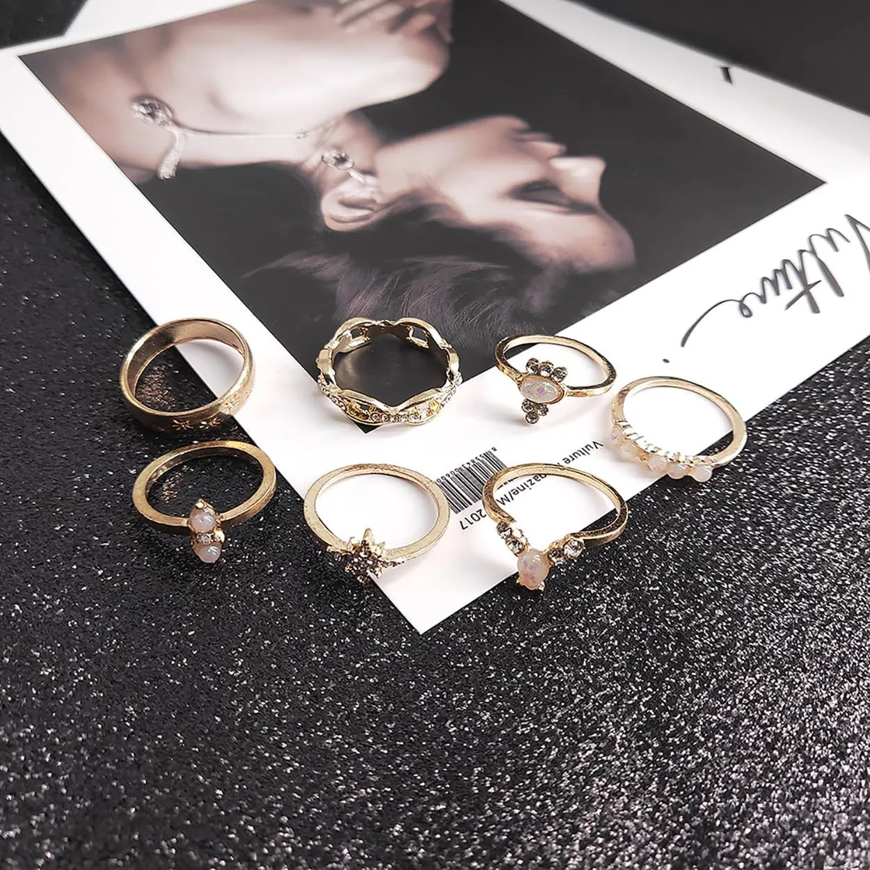 3-17 PCS Knuckle Stacking Rings for Women,Boho Vintage Finger Rings Stackable Gold Silver Moon Snake Set Multiple Rings Fashion Jewelry