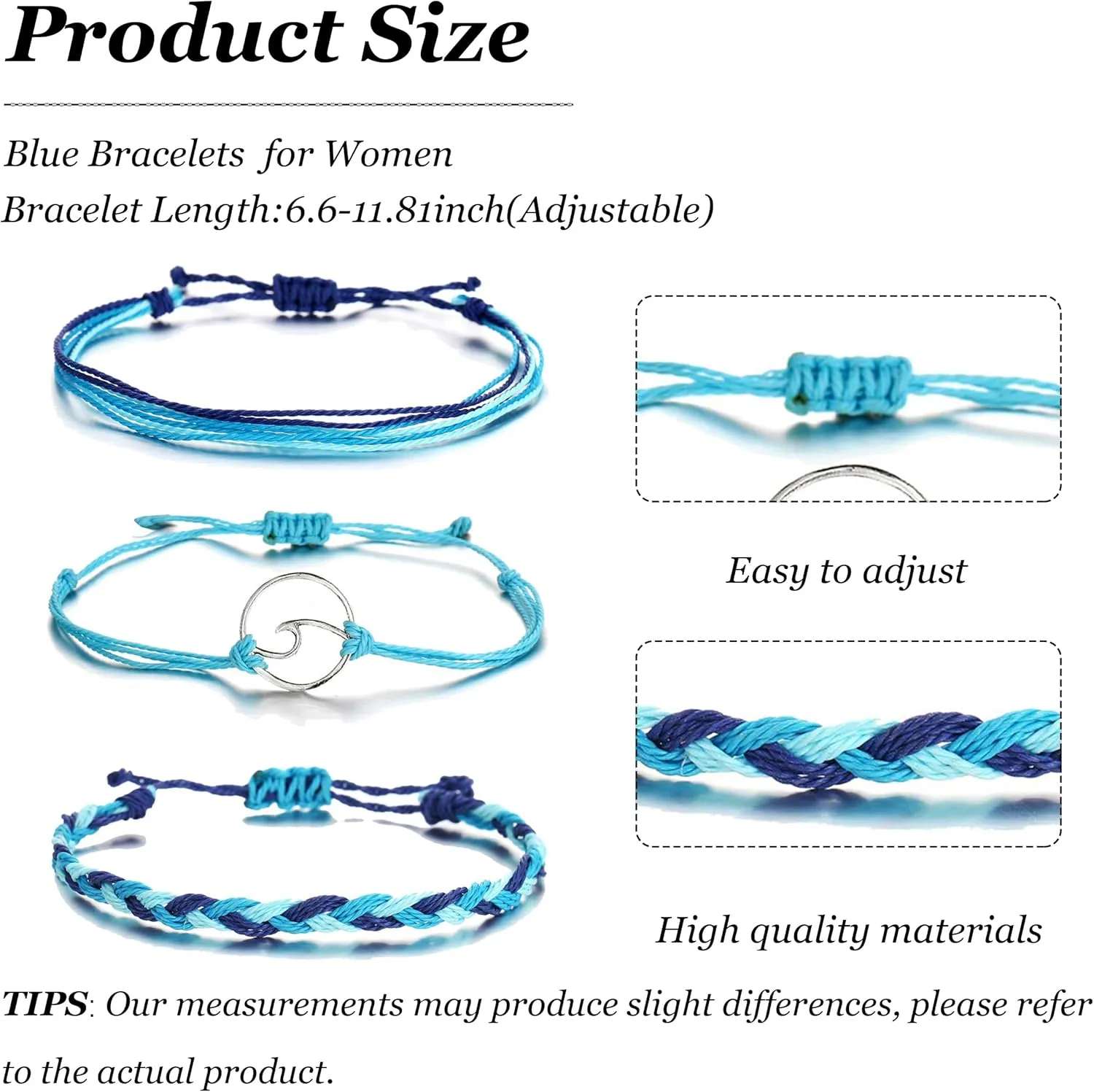 72ore Blue Bracelet Blue Friendship Bracelet Boho Bracelets for Women Beaded Bracelets Braided Bracelets Stackable Bracelets String Bracelet Boho Jewelry