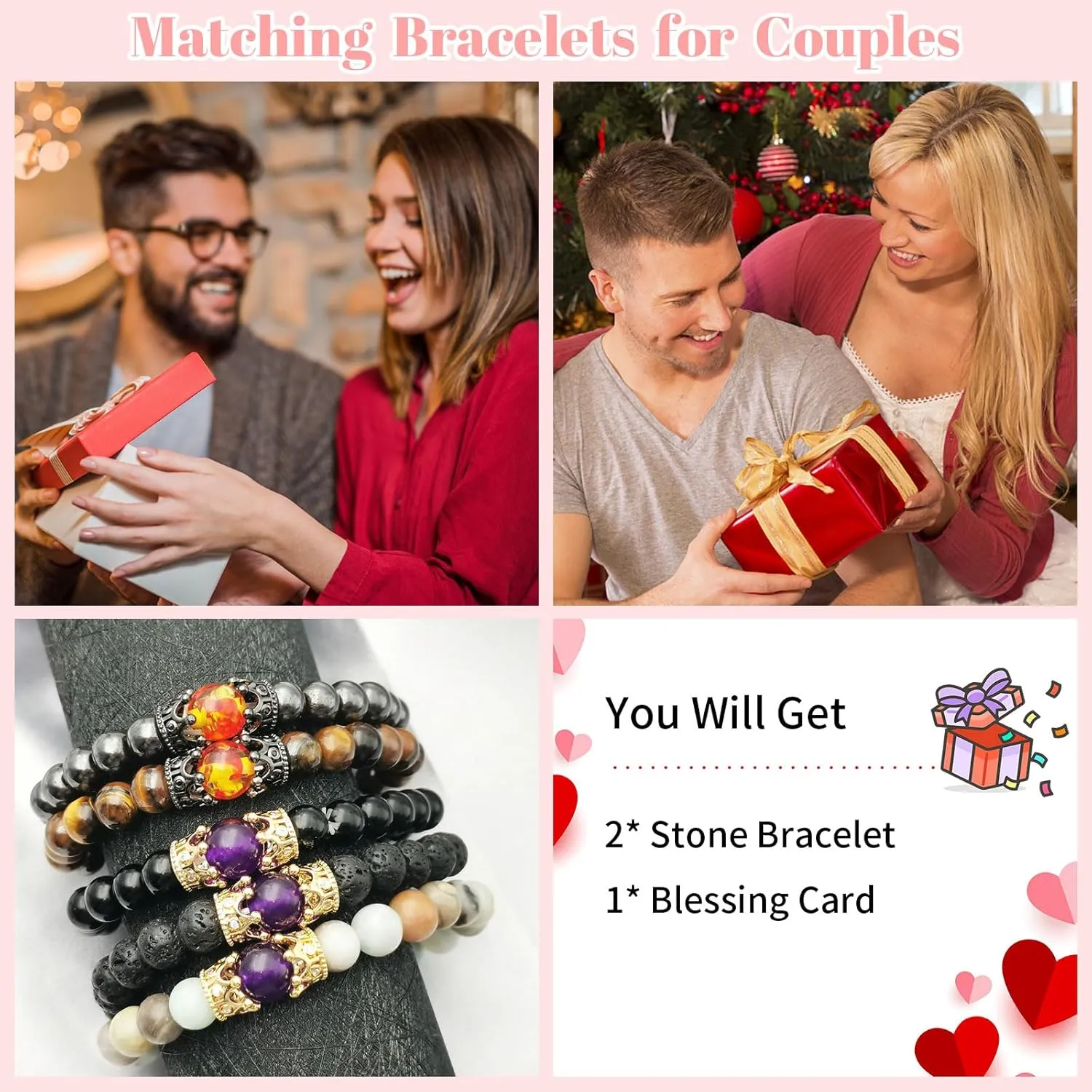 72ore Couples Bracelets Matching Bracelets for Couples Bead Bracelets Valentines Bracelets Valentines Day Gift Couples Gifts for Him and Her