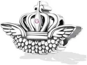 925 Sterling Silver Pink Love Heart Charms Pendants Princess Crown Beads Women Fit Original Bracelet Necklace SSS-0428-WO-792