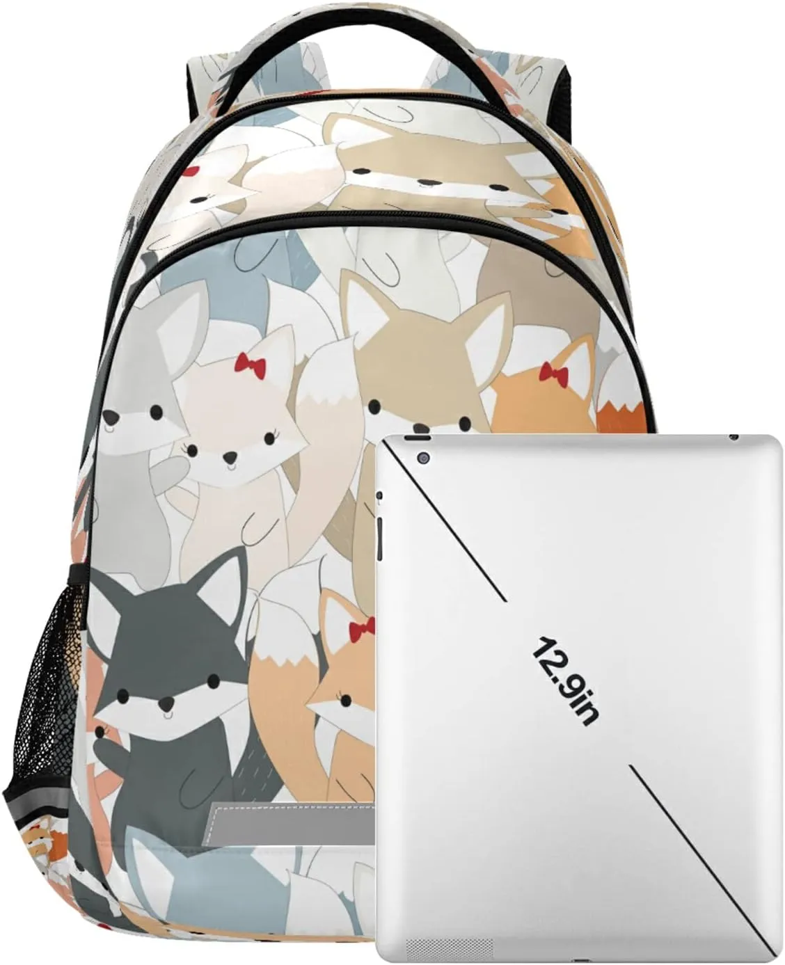 ALAZA Cute Fox Print Animal Backpack For women Bookbag Travel Daypack