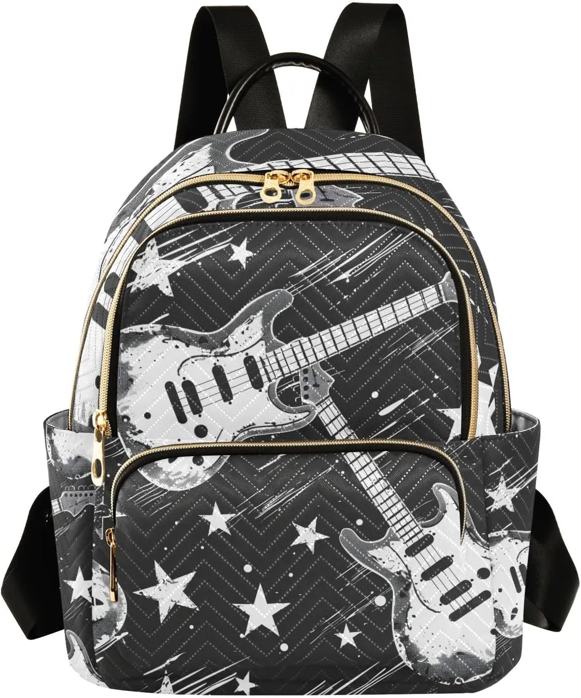 ALAZA Women Mini Backpack Purse Bag Lightweight Casual Daily Travel Backpack Guitar Rock N Roll Back Pack Fashion Multipurpose Shoulder Bag,S