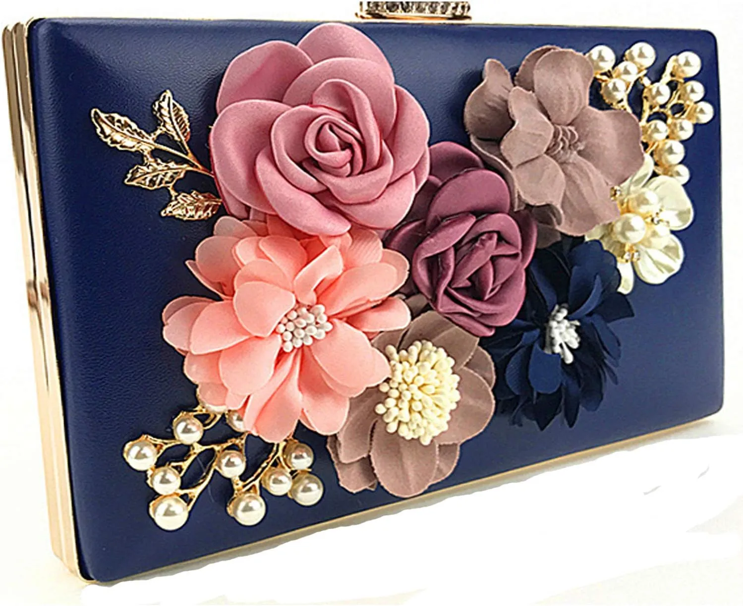 Amaze Flower Clutch Purse for Women Floral Evening Bags for Wedding Bride Formal Party