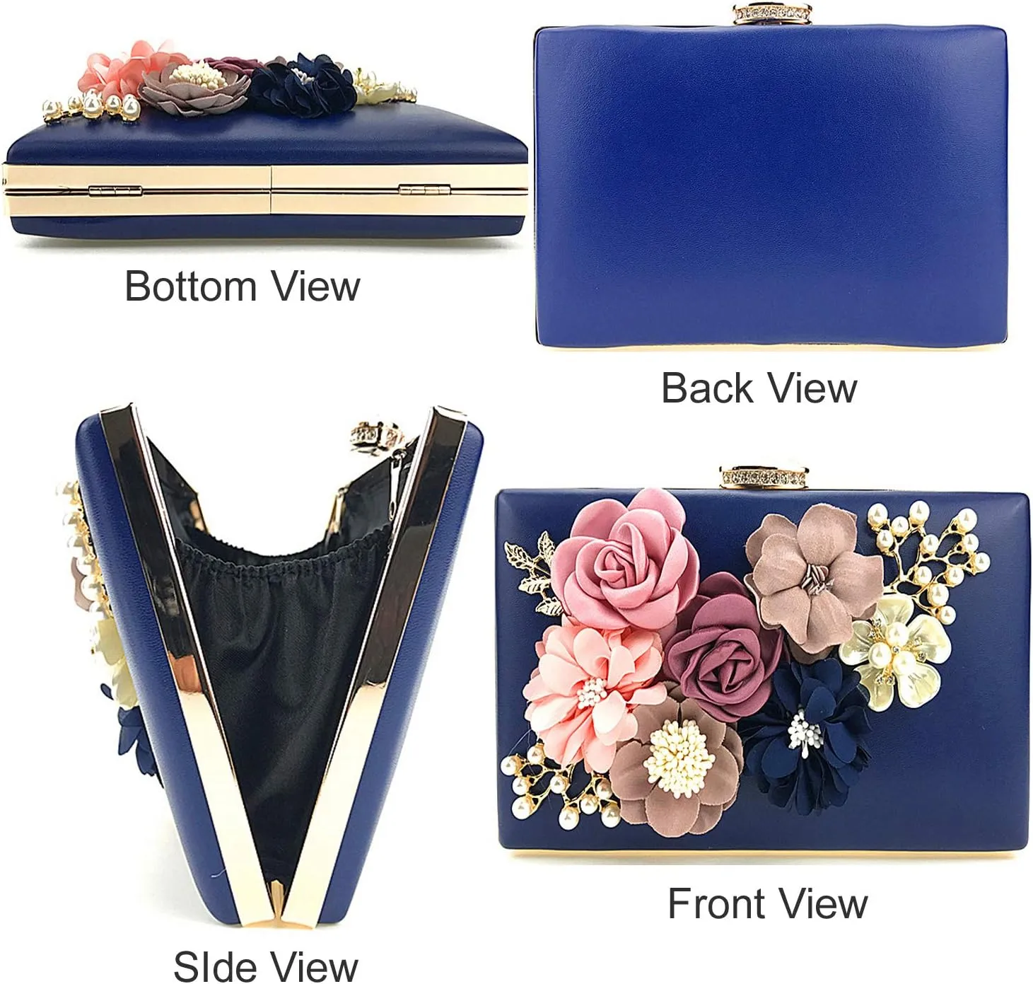 Amaze Flower Clutch Purse for Women Floral Evening Bags for Wedding Bride Formal Party