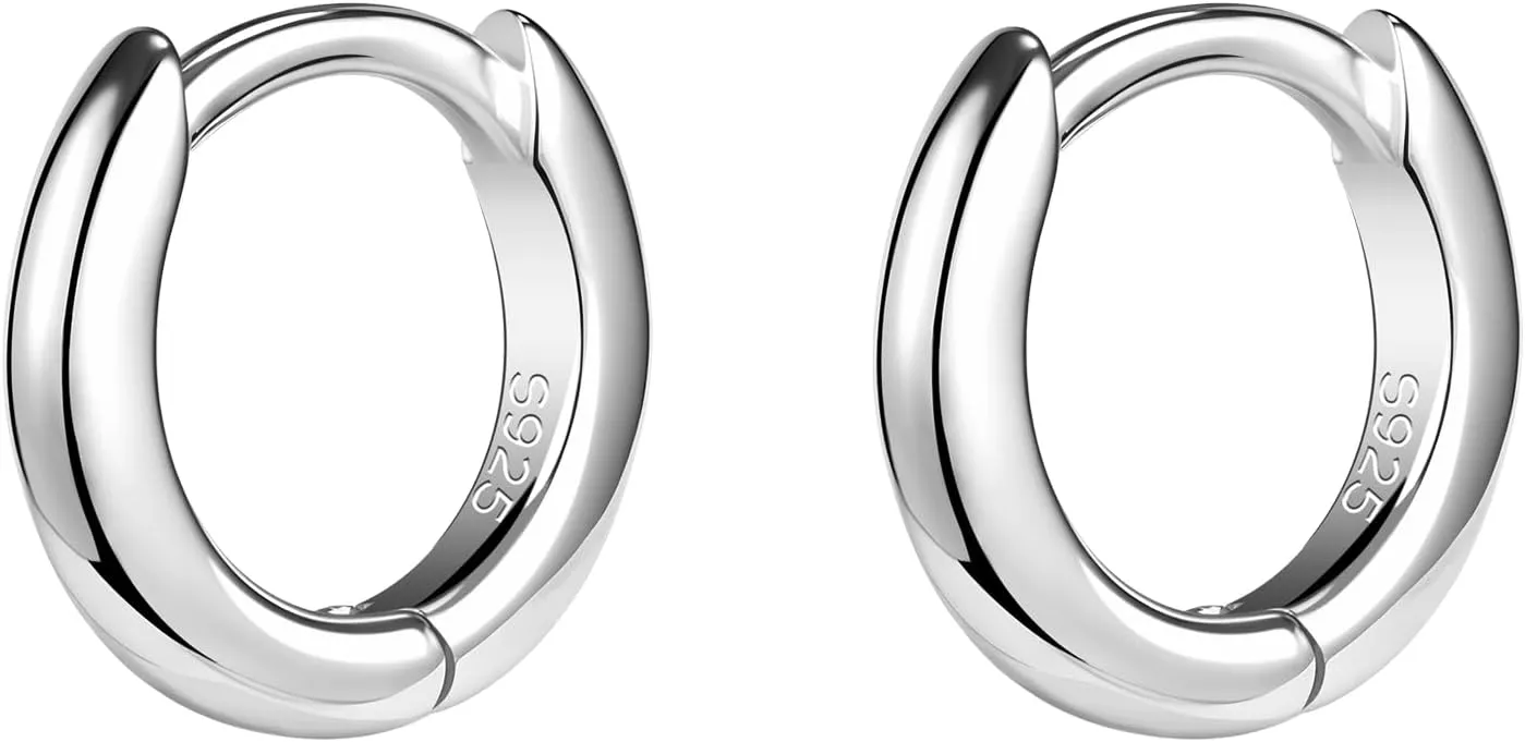AoedeJ 925 Sterling Silver Hoop Earrings for Women Small Hoopsfor Second Hole Hoops Sterling Silver Huggie Earrings for Girls