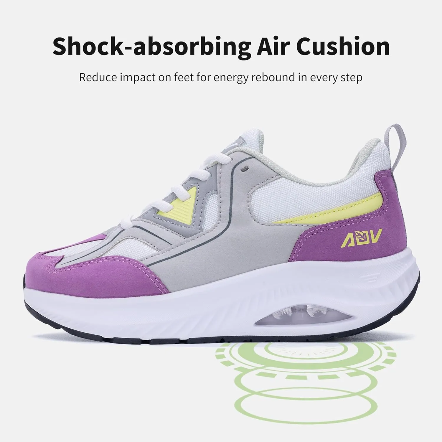 AOV Wide Toe Box Shoes Women Arch Support Walking Shoes for Plantar Fasciitis Orthotic Tennis Sneakers