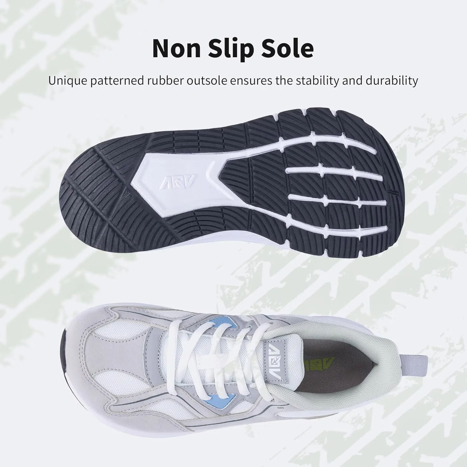 AOV Wide Toe Box Shoes Women Arch Support Walking Shoes for Plantar Fasciitis Orthotic Tennis Sneakers