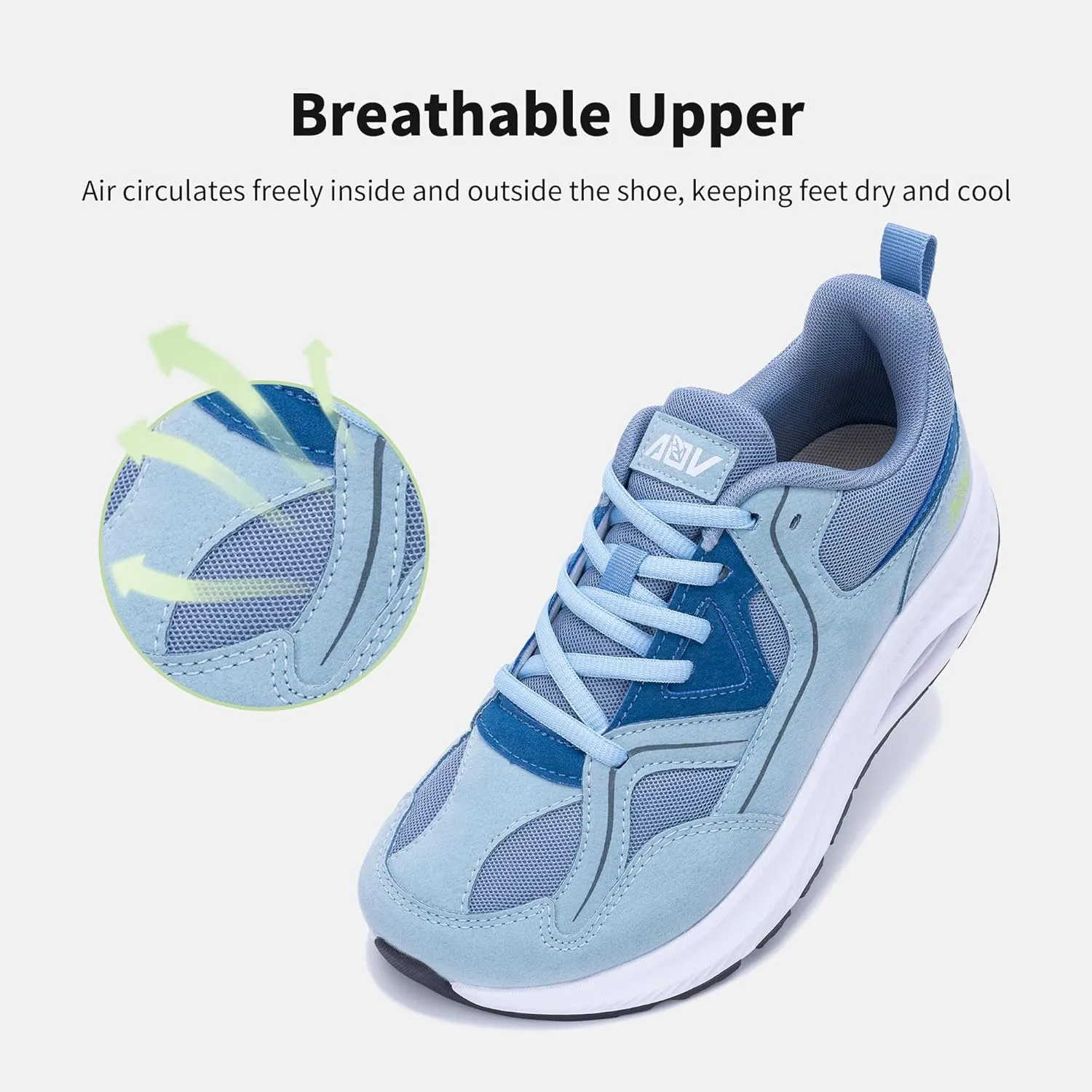 AOV Wide Toe Box Shoes Women Arch Support Walking Shoes for Plantar Fasciitis Orthotic Tennis Sneakers