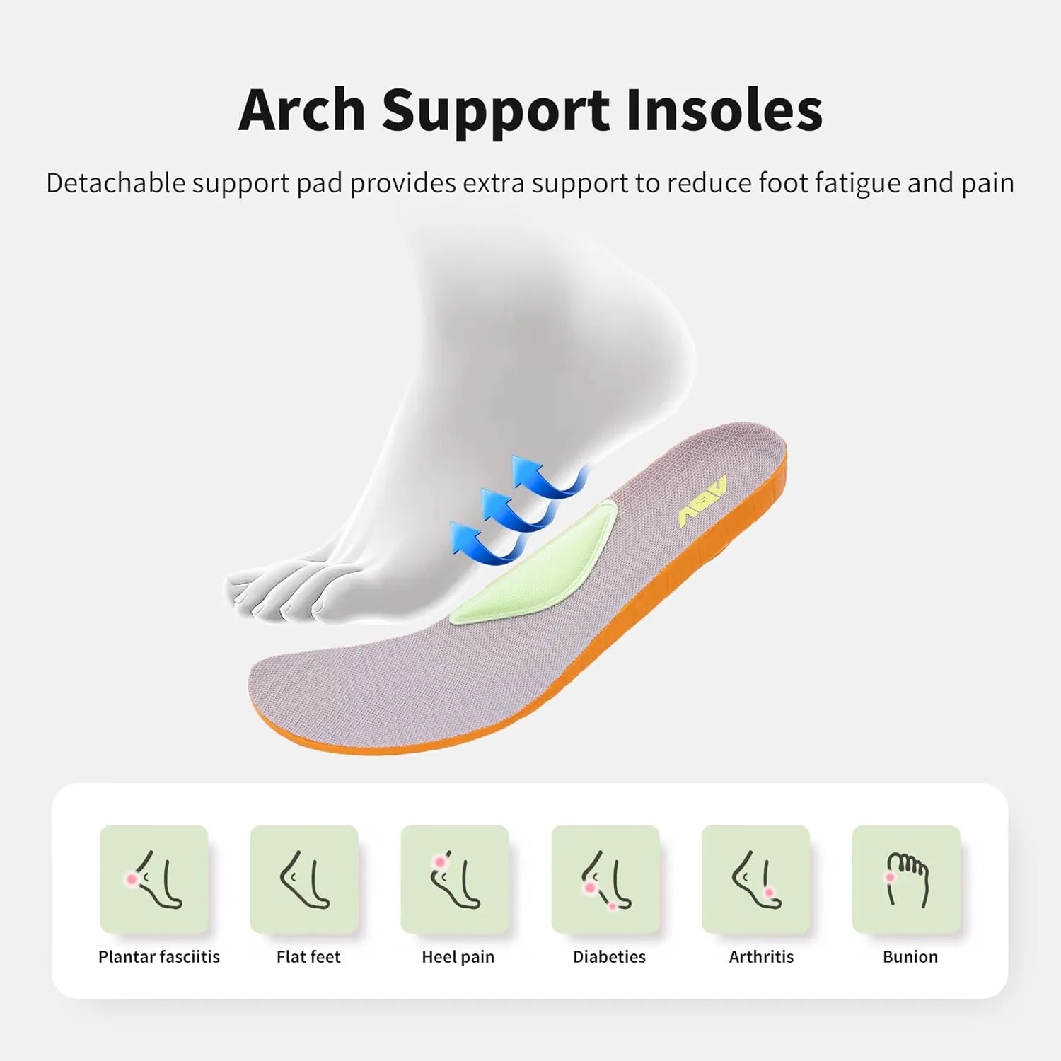 AOV Wide Toe Box Shoes Women Arch Support Walking Shoes for Plantar Fasciitis Orthotic Tennis Sneakers