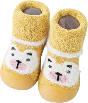 Baby Girl Shoes,Baby Sock Shoes Infant Boys Cartoon Fleece Warm The Floor Socks Non Slip Prewalker Shoes 0-3 Years