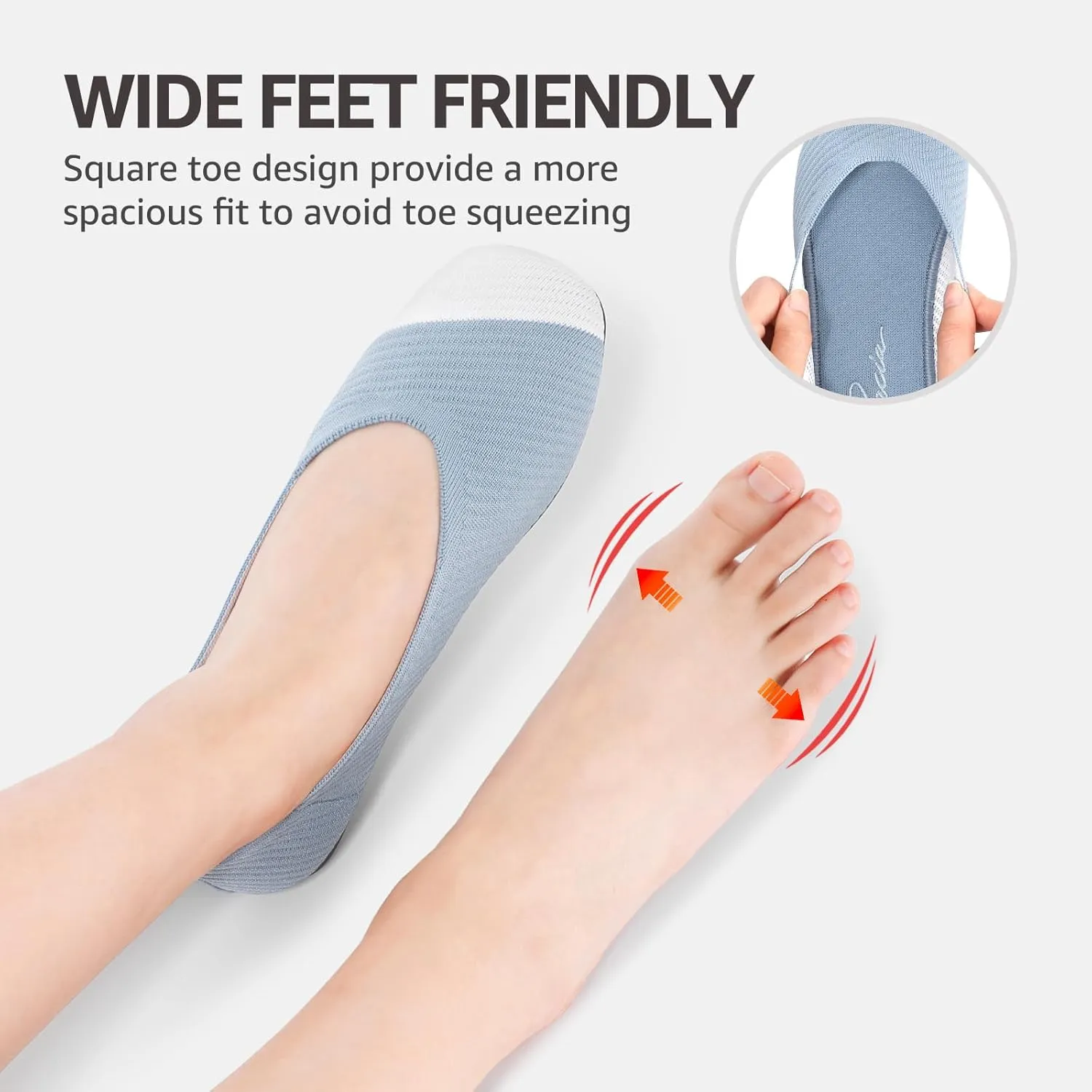 Bacia Women Flats Shoes Square Toe Ballet Flats Washable Fashion Two Toned Casual Office Shoes