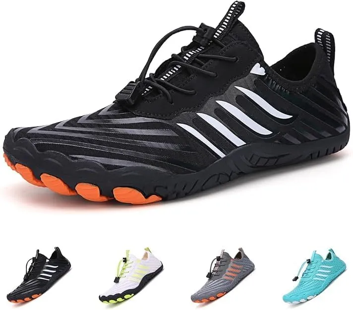 Barefoot Shoes Women Men Grounded Footwear Hike Aqua Shoes, Non-Slip Beach Drain Pool Swim Surf Water Sneakers