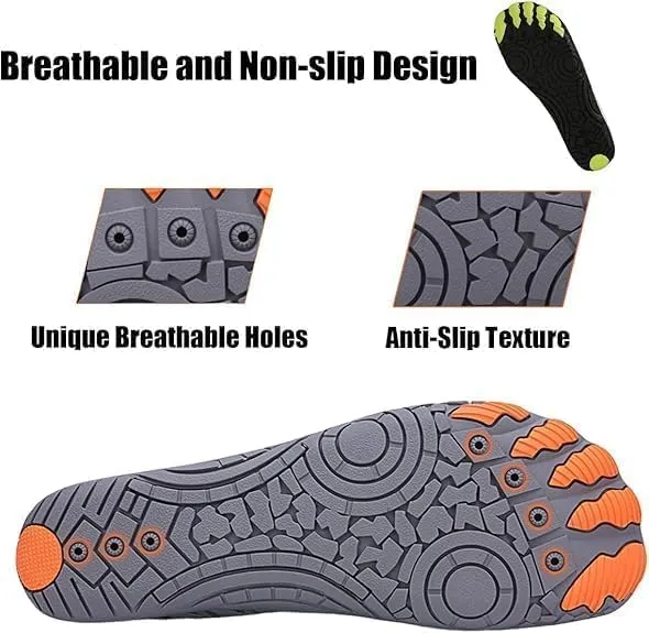Barefoot Shoes Women Men Grounded Footwear Hike Aqua Shoes, Non-Slip Beach Drain Pool Swim Surf Water Sneakers