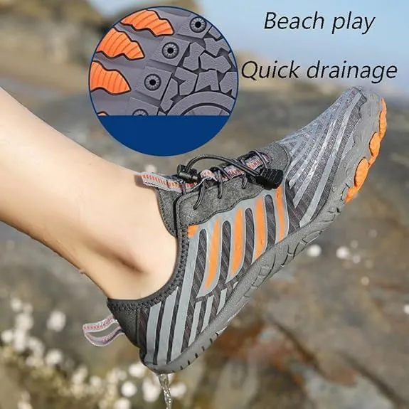 Barefoot Shoes Women Men Grounded Footwear Hike Aqua Shoes, Non-Slip Beach Drain Pool Swim Surf Water Sneakers