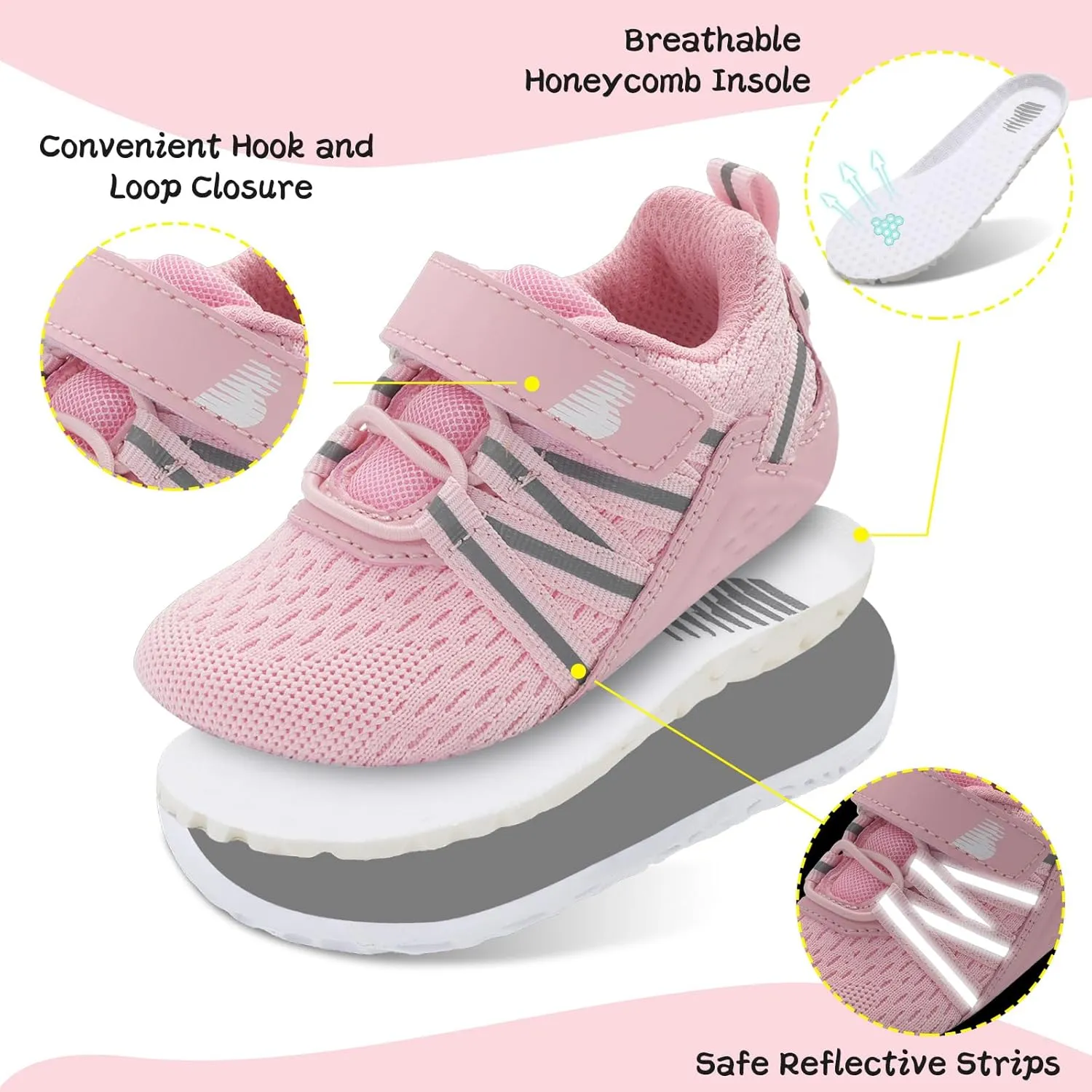 BARERUN Baby Sneakers Toddler Shoes Soft Anti-Slip Sole Newborn First Walkers Infant Toddler Breathable Athletic Running Shoes