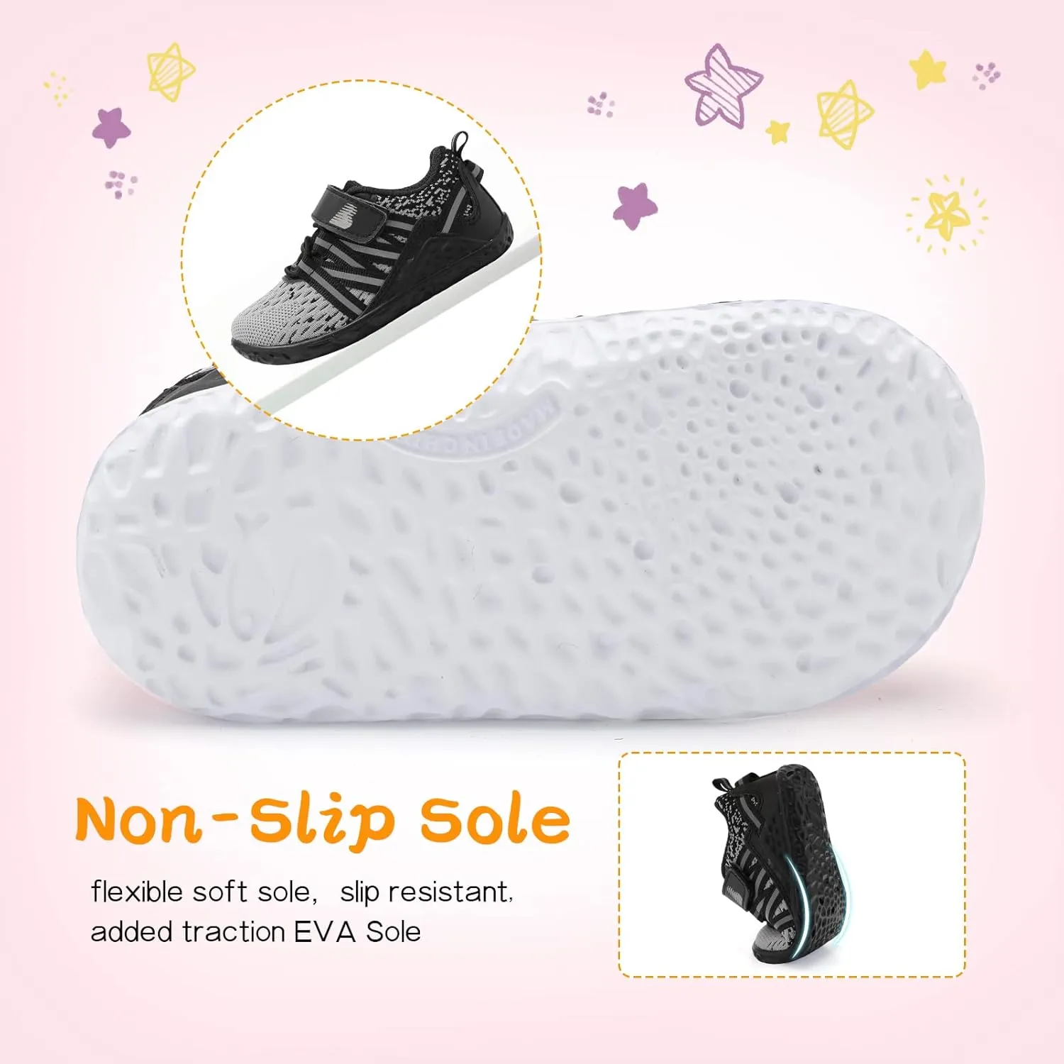BARERUN Baby Sneakers Toddler Shoes Soft Anti-Slip Sole Newborn First Walkers Infant Toddler Breathable Athletic Running Shoes