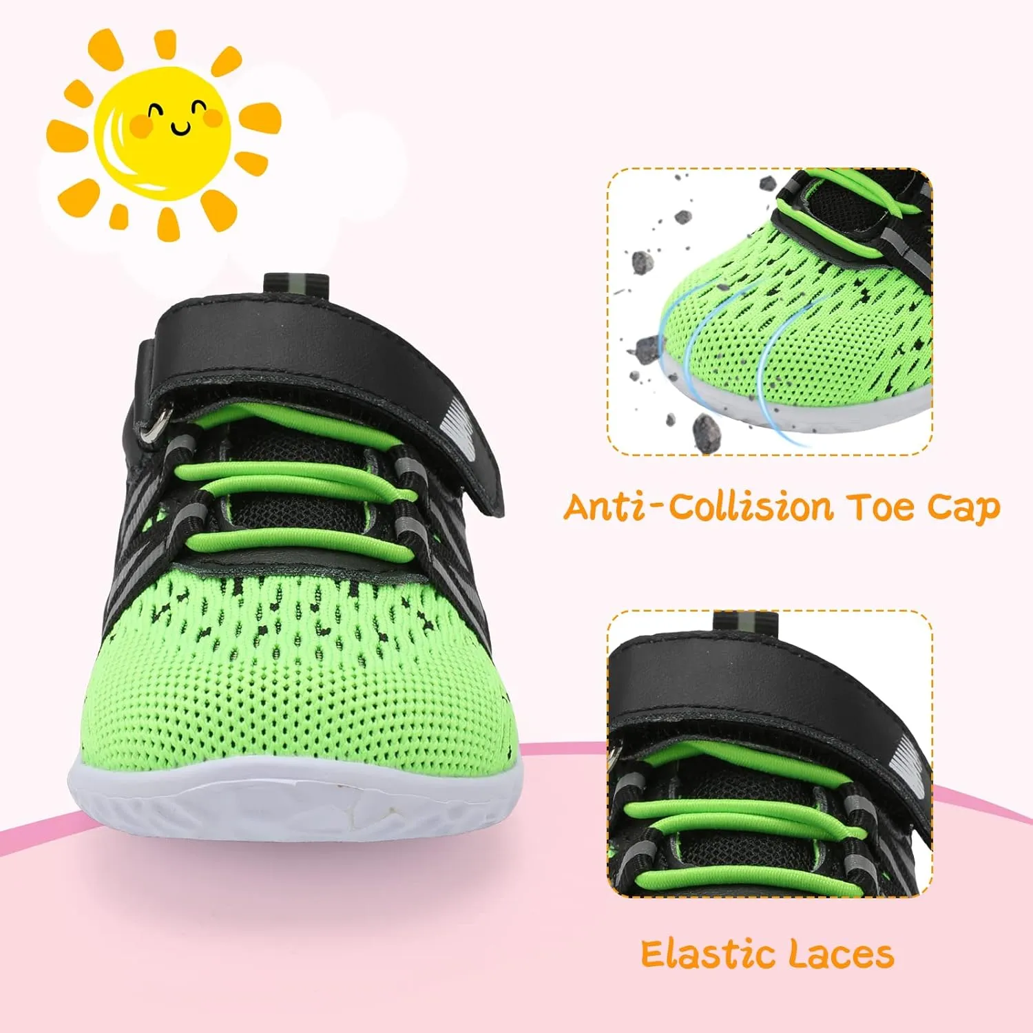 BARERUN Baby Sneakers Toddler Shoes Soft Anti-Slip Sole Newborn First Walkers Infant Toddler Breathable Athletic Running Shoes