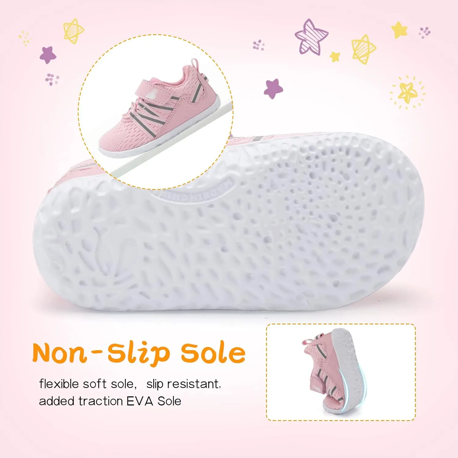 BARERUN Baby Sneakers Toddler Shoes Soft Anti-Slip Sole Newborn First Walkers Infant Toddler Breathable Athletic Running Shoes