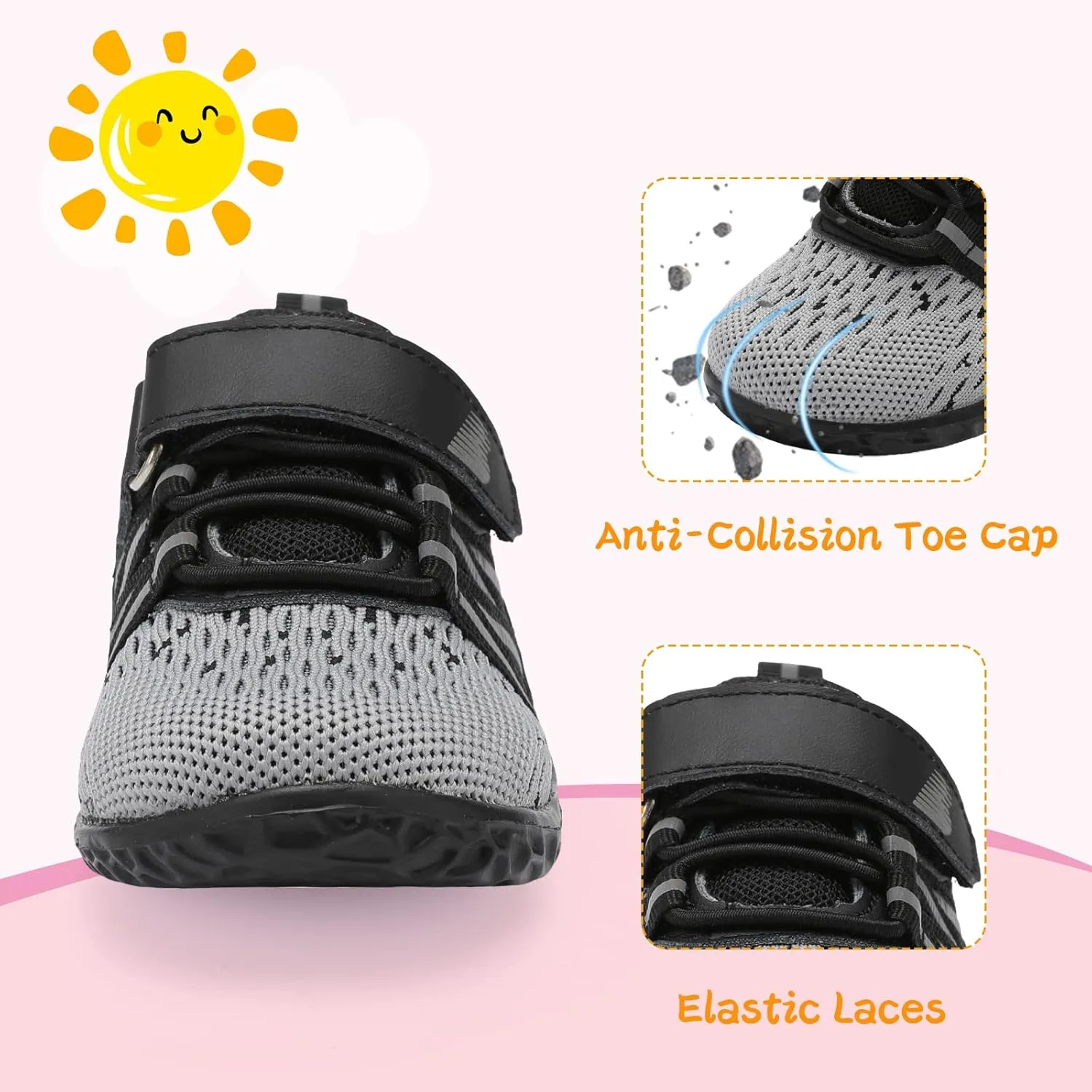 BARERUN Baby Sneakers Toddler Shoes Soft Anti-Slip Sole Newborn First Walkers Infant Toddler Breathable Athletic Running Shoes