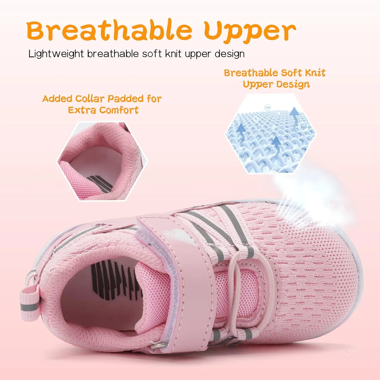 BARERUN Baby Sneakers Toddler Shoes Soft Anti-Slip Sole Newborn First Walkers Infant Toddler Breathable Athletic Running Shoes