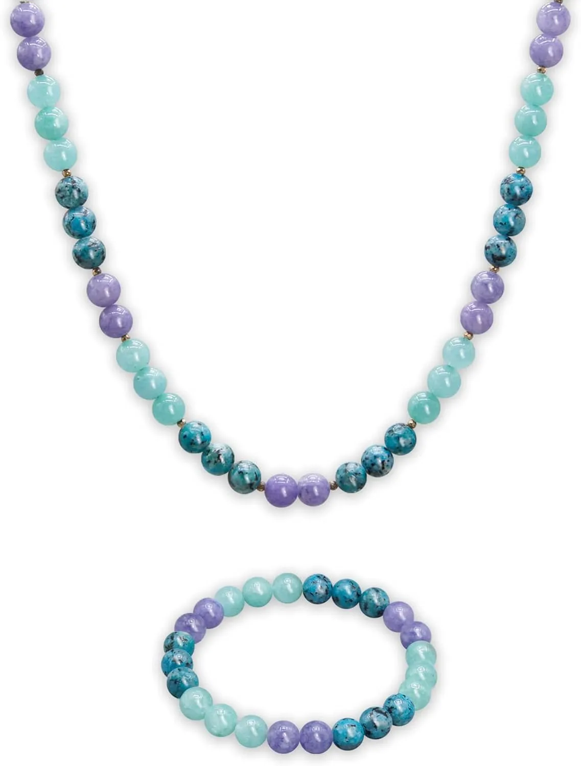 Beaded Necklace for Women,8MM Jasper Stone Necklace, Handmade Fashion Jewelry Gifts,Bead Choker Necklace