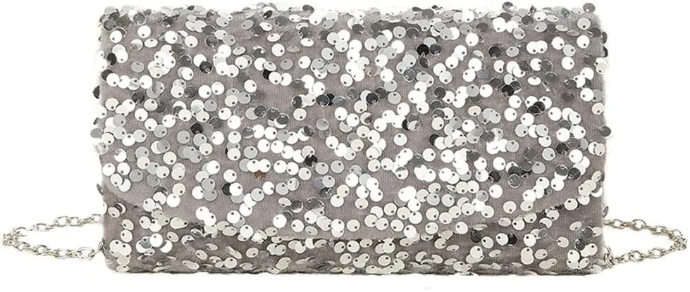 Beaded Sequins Money Purse Bling Purses Sequin Purse Evening Clutch Crossbody Shoulder Handbag for Party Prom Wedding