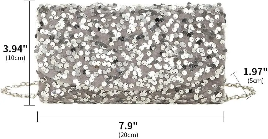 Beaded Sequins Money Purse Bling Purses Sequin Purse Evening Clutch Crossbody Shoulder Handbag for Party Prom Wedding