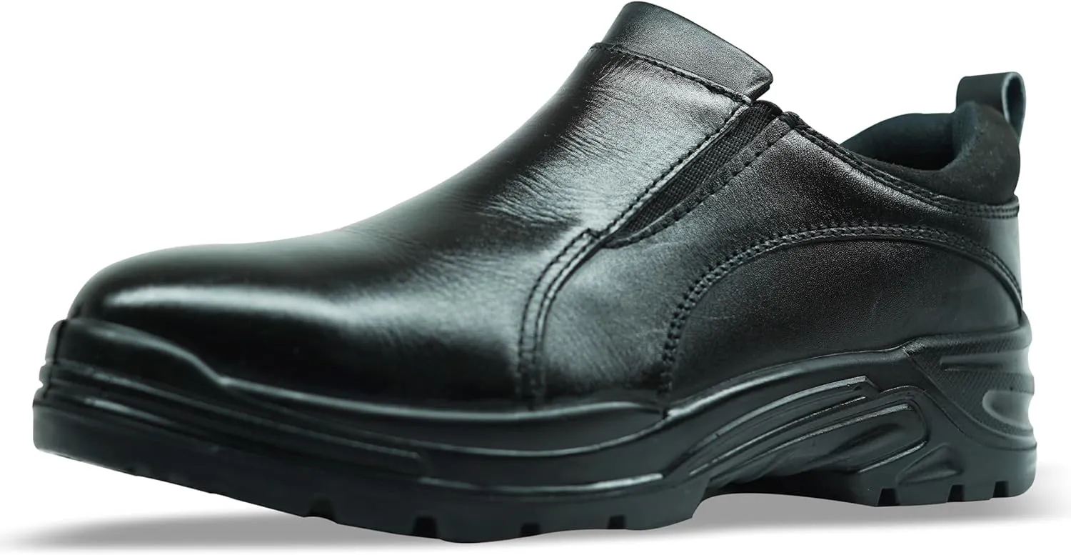 Black Waterproof Steel Toe Work Boots for Men & Women | Women & Men's Steel Toe Boots | Non-Slip- Slip-On Safety Sneakers-Industrial Shoes for Construction, Warehouse, and Outdoor Work Shoes for Youth & Adult