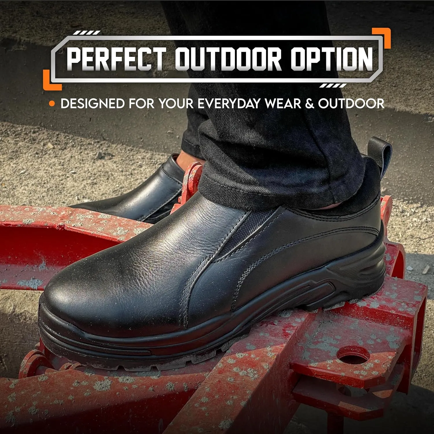 Black Waterproof Steel Toe Work Boots for Men & Women | Women & Men's Steel Toe Boots | Non-Slip- Slip-On Safety Sneakers-Industrial Shoes for Construction, Warehouse, and Outdoor Work Shoes for Youth & Adult