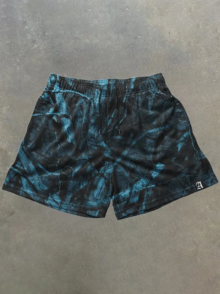 Blavra Fashionable Unisex Graphic Casual Street Mesh Shorts