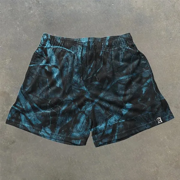 Blavra Fashionable Unisex Graphic Casual Street Mesh Shorts