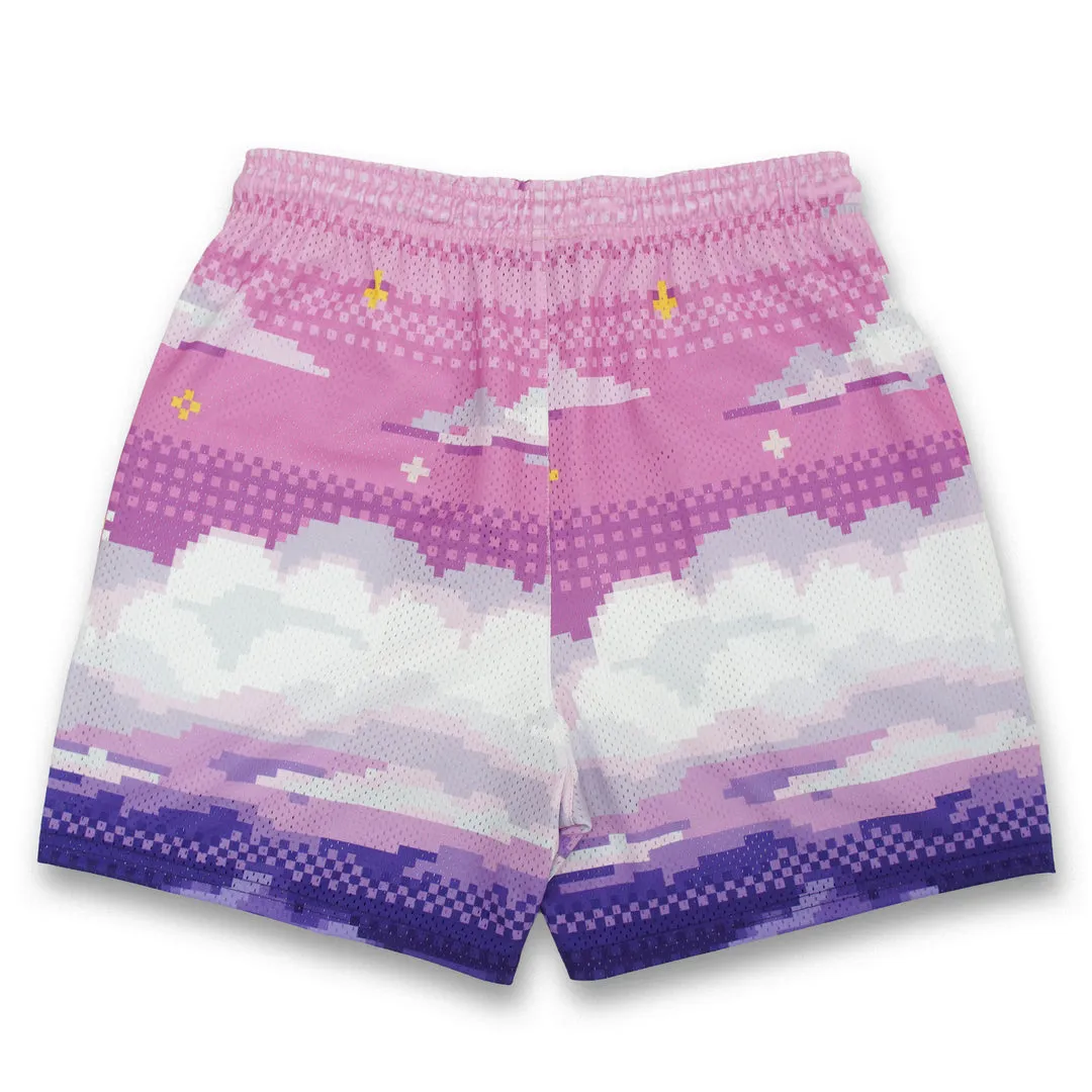 Blavra Gradient Sky Fundamental Printing Casual Mesh Shorts