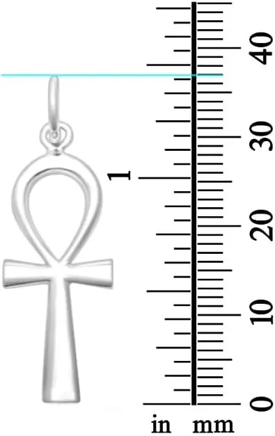 Blue Apple Co. Ankh Pendant Charm 925 Sterling Silver Egyptian Cross Ankh Choose Color