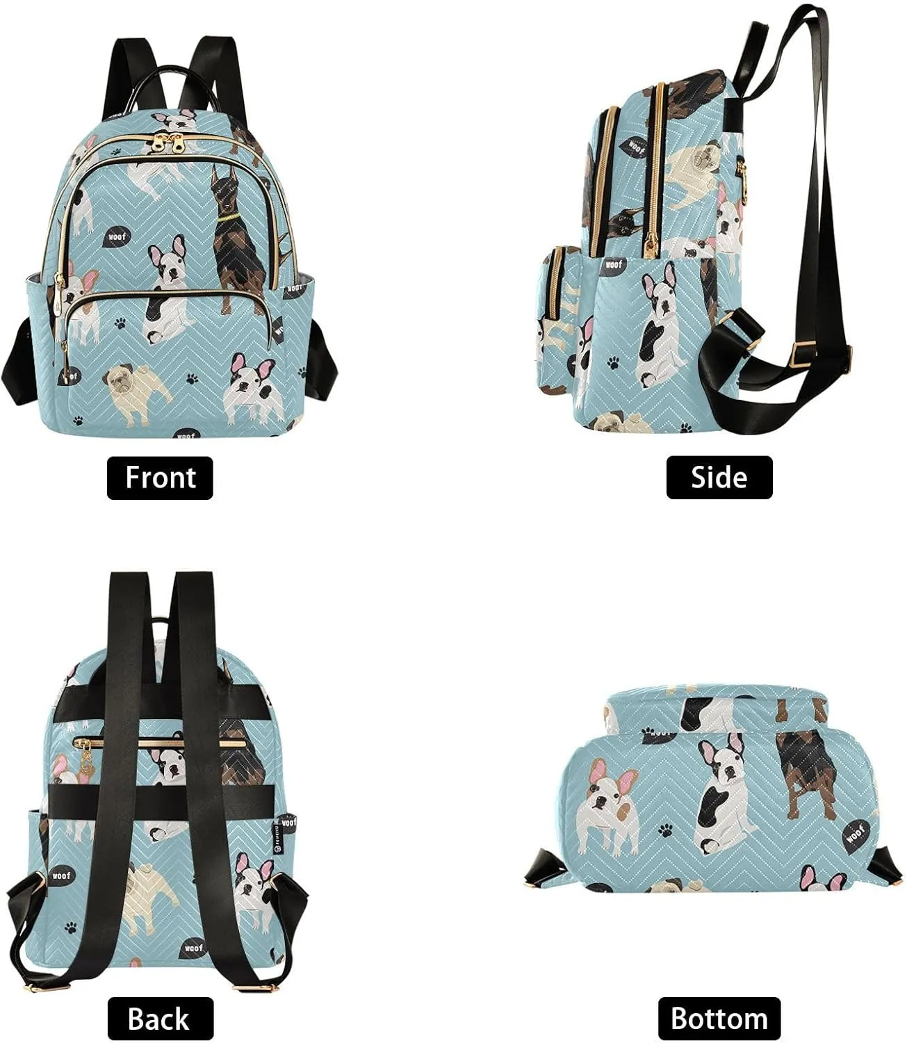 Blue Dogs Small Backpack Purse for Women Travel Diaper Bag Daypack Backpacks for Shopping Vacation