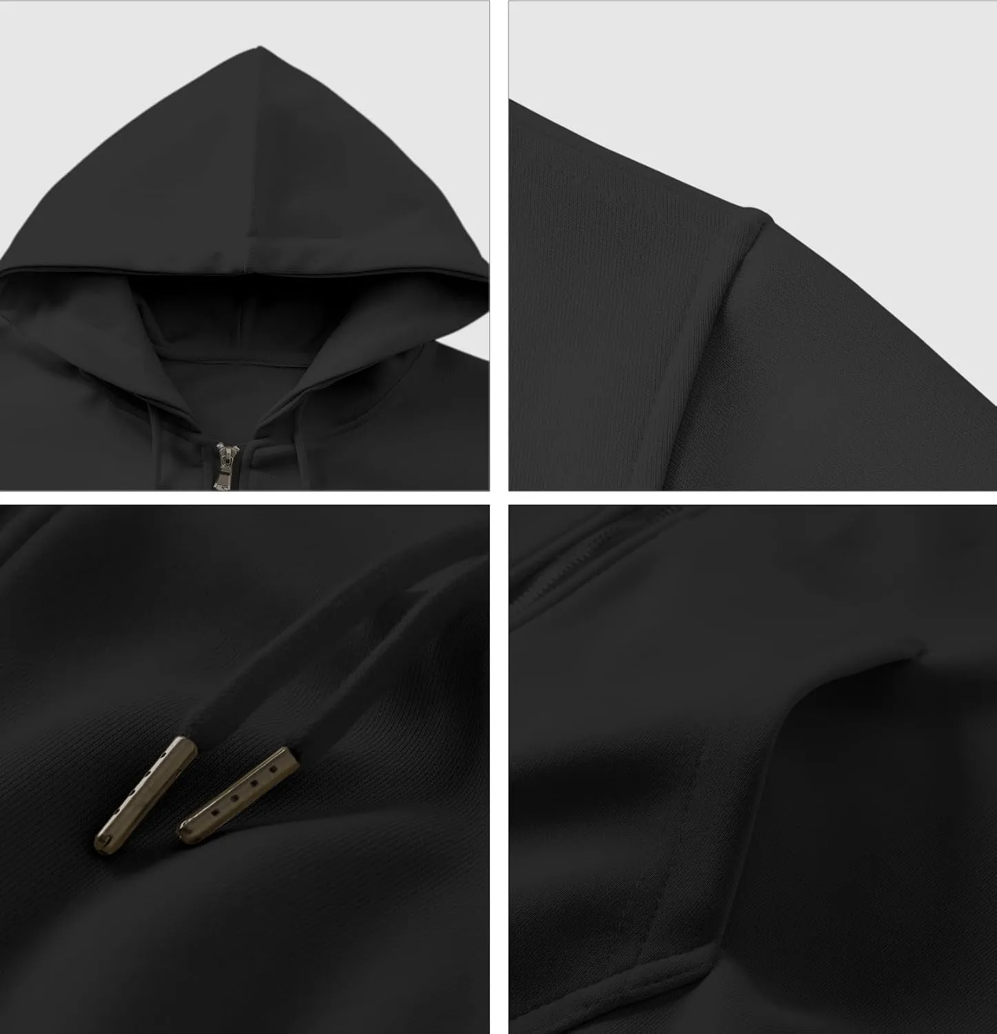 Bobeutou Womens Zip Up Y2K Hoodies Long Sleeve Fall Oversized Casual Drawstring Drop Shoulder Sweatshirts Jacket with Pocket