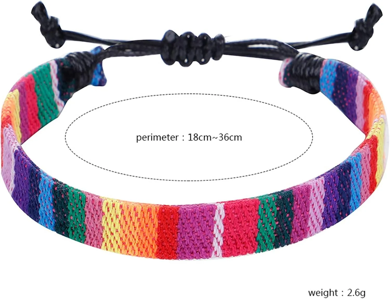 Boho Style Bracelets for Women,Colorful Woven Rope Bohemia Bracelet Handmade Adjustable Beach Bracelet Simple Friendship Gift