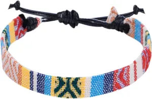 Boho Style Bracelets for Women,Colorful Woven Rope Bohemia Bracelet Handmade Adjustable Beach Bracelet Simple Friendship Gift