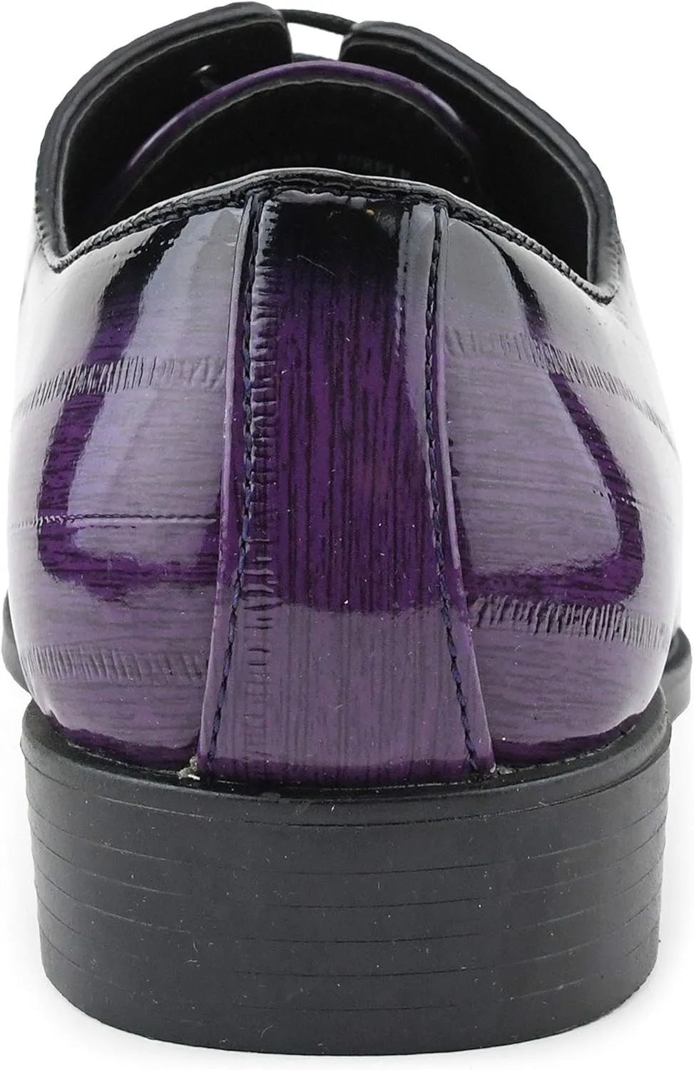 Bolano Brayden - Men's Dress Shoes - Exotic EEL Skin Print, Oxford Lace-Ups, Black Burnished Toe - Exotic Formal Shoes for Men - Original, Designer Shoes