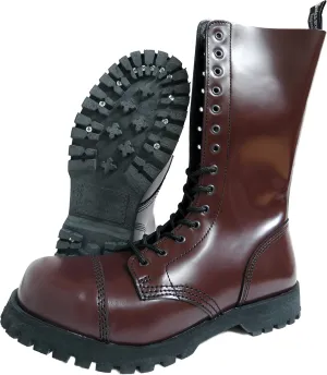 Boots & Braces England Mens 14 Eye Oxblood Steel Toe Rangers