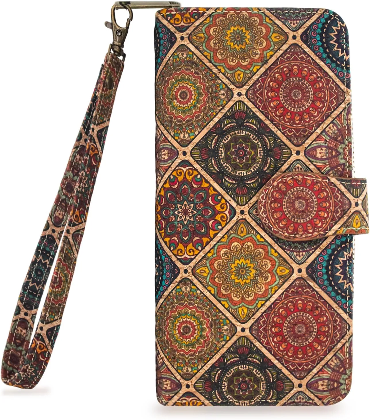 boshiho Vegan Cork Wallet, Womens Purse Slim Zipper Design with Card Holder Coin Pocket Purse Eco-friendly Vegan Gift