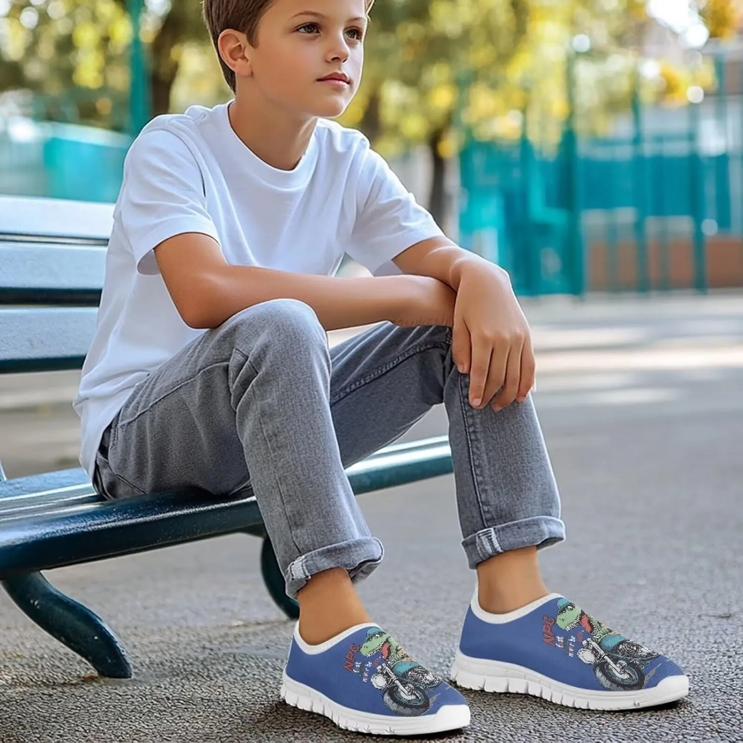 Boys Cool Slip-On Flat Lightweight Shoes Walking Casual Comfortable Travel Outdoor School Shoes Big Kids US Size 11-15