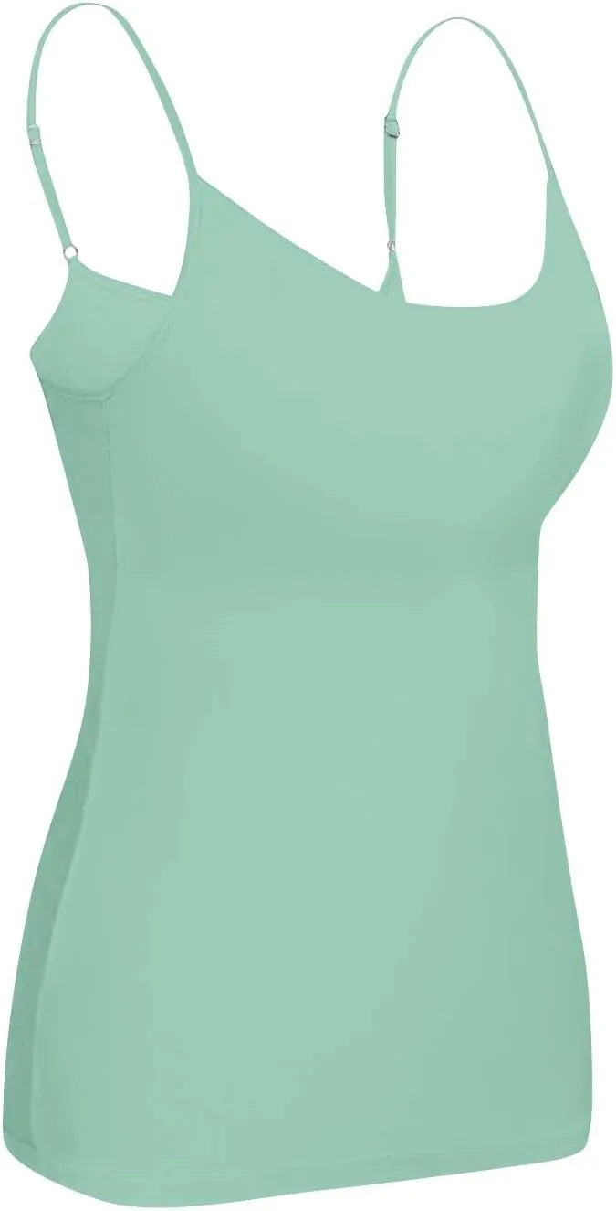Camisole Tops for Women Built in Bra Adjustable Spaghetti Strap Workout Yoga Shirts Basic Tank Tops Layer Padded Bra