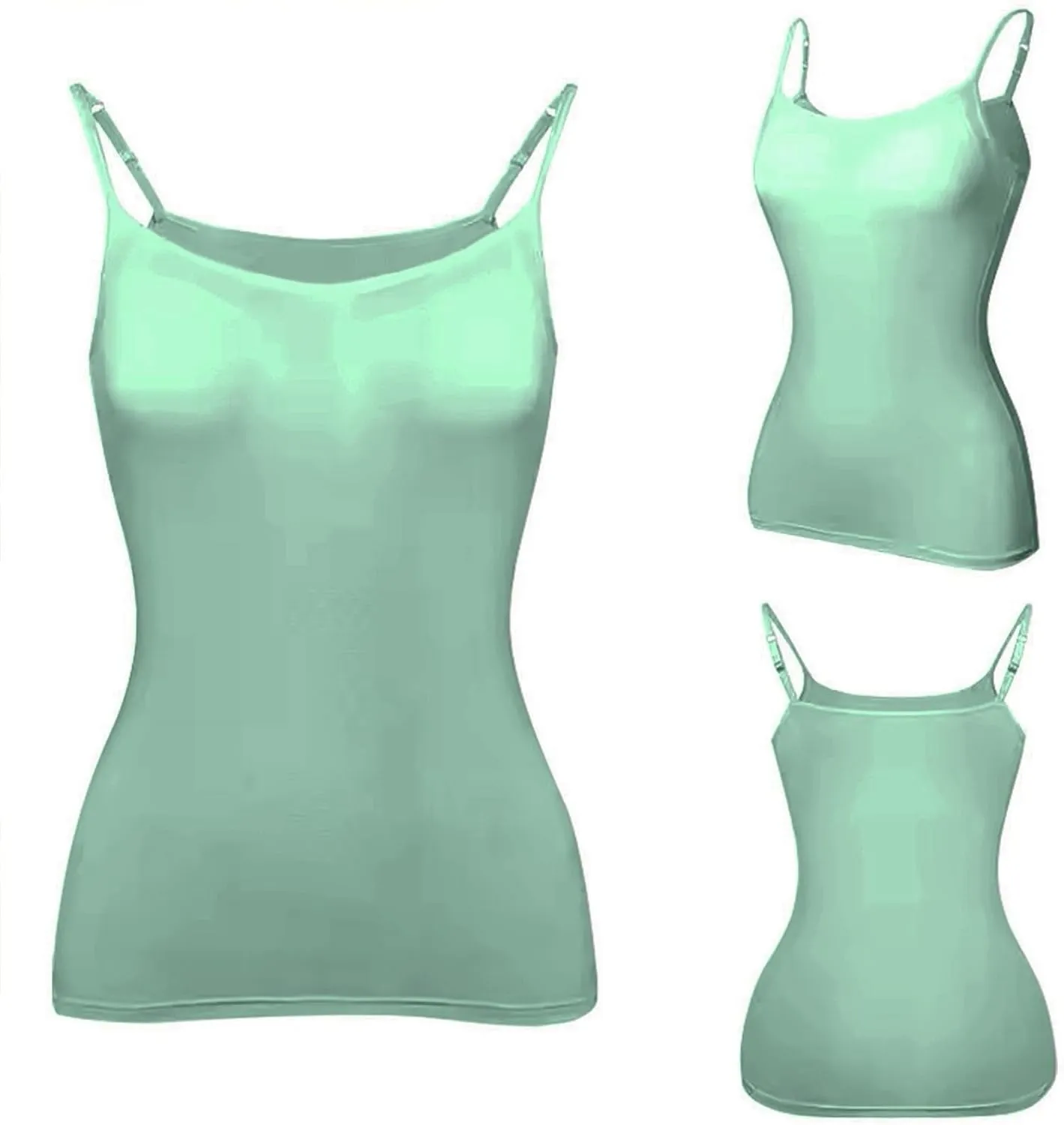 Camisole Tops for Women Built in Bra Adjustable Spaghetti Strap Workout Yoga Shirts Basic Tank Tops Layer Padded Bra