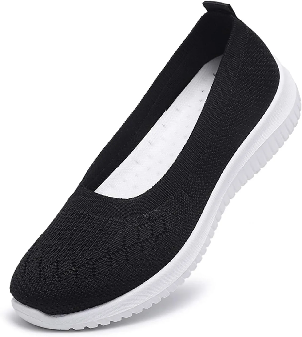 Canbebig Slip On Shoes Women Breathable Walking Shoes Comfortable Lightweight Sneakers Mesh Knitted Soft Walking Shoe with Arch Support