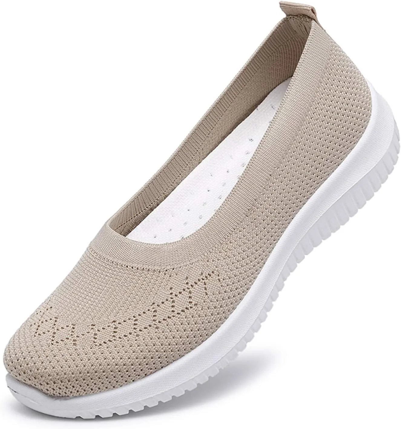 Canbebig Slip On Shoes Women Breathable Walking Shoes Comfortable Lightweight Sneakers Mesh Knitted Soft Walking Shoe with Arch Support